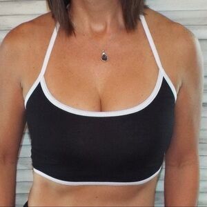 Crop Top Halter Black 1616